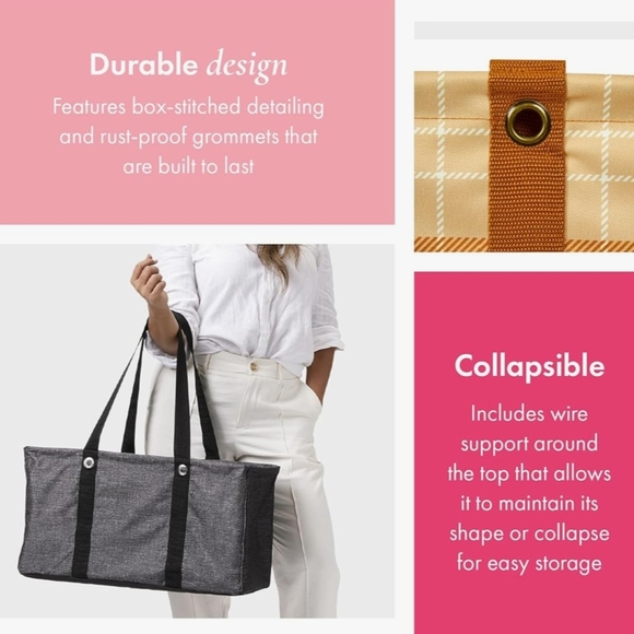 thirty-one Handbags - thirty-one Gray & Black Collapsible Tote